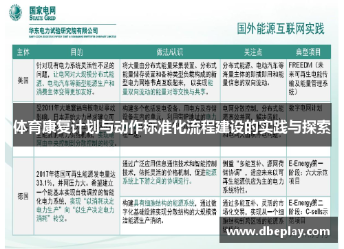 体育康复计划与动作标准化流程建设的实践与探索